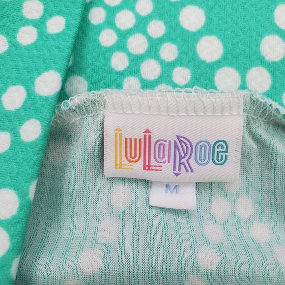 4/$25 LuLaRoe Cassie Skirt Teal & White Chevron M - Picture 6 of 7